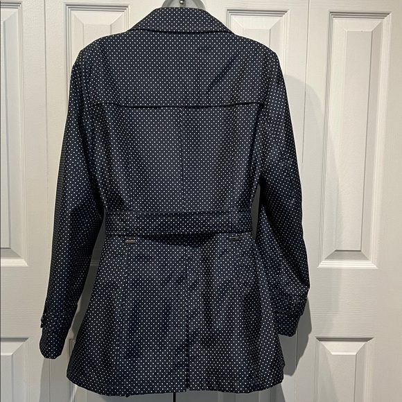 Novelti Navy/ White‎ Polka Dots Belted Water Repellent Lined Jacket Size 10 - Picture 8 of 15